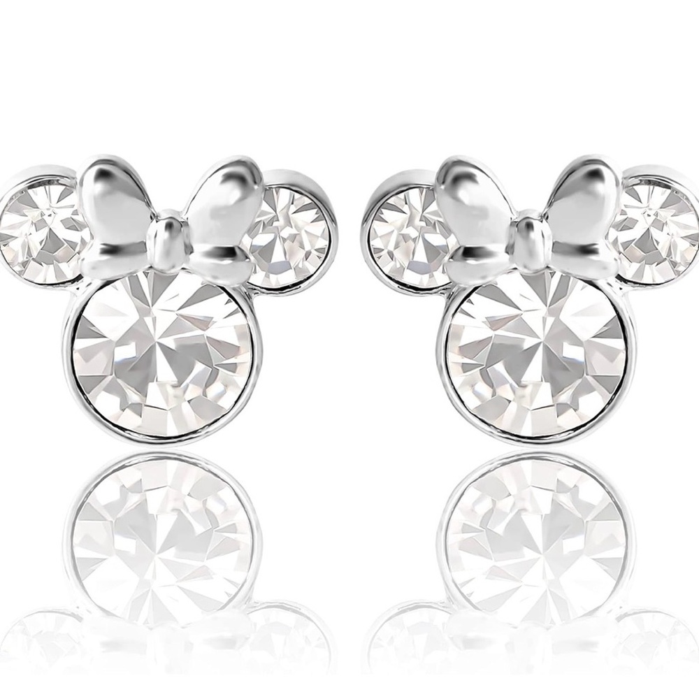 Disney Minnie Mouse Earrings April Birthstone NWT